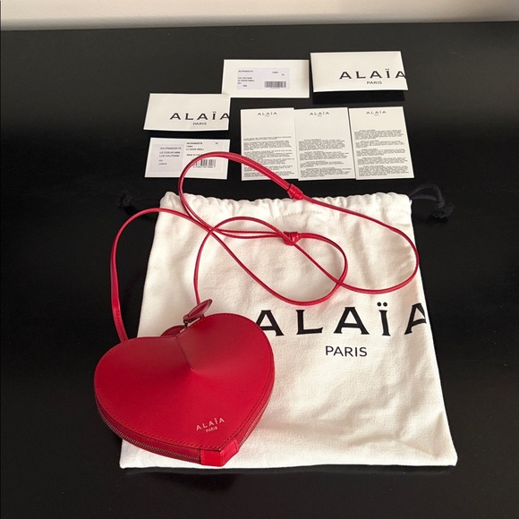 Alaia Handbags - Alaia Le Coeur (Heart) Small Red Leather Calfskin Bag, RARE IN THIS COLOR & SIZE